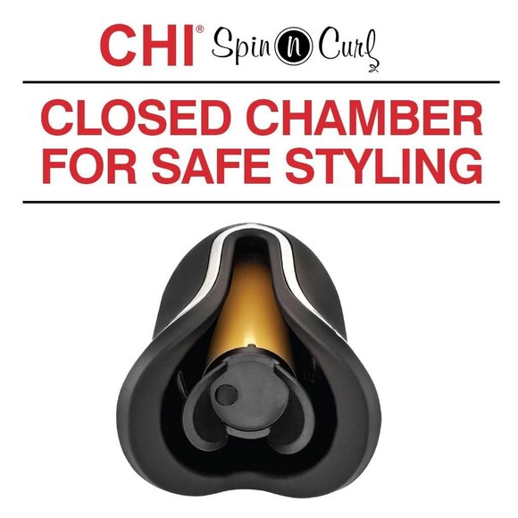 CHI Spin N Curl, Curling Iron Provides Preset Temperature Settings Onyx Black - Picture 3 of 10